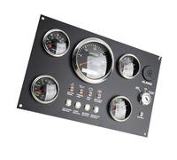 Halearo 5 Gauge Set Instrument Panel, Multifunctional Marine Gauge with 7 Color Backlight, Oil Level, Water Temperature, Oil Pressure, Voltage Display for Boats