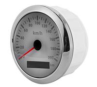 Halearo 85mm GPS Speedometer with Backlight for Boat Car Motorcycle, Accurate 0-200KM/H Speed Measurement, Durable ABS and Stainless Steel, Easy to Read Day and Night (White Dial)