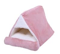 Halearo Cat Cave Bed Foldable Pet Tent House Soft Cotton Calming Cave for Indoor Puppy Cats Pink, with Breathable Cozy Design for Small Pets Under 16.5 Lbs