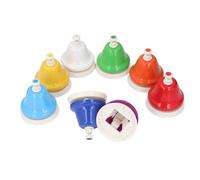 Halearo Colorful Handbells Set, 8 Notes Metal Hand Bells Percussion Instrument with Vibrant Color Design, Clear and Pleasant Sound for Kids Music Learning, Desk Bells, Handbells, Table