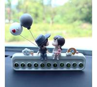 Halearo Cute Luminous Parking Number Plate, Multifunctional Temporary Parking Card For Cars, ABS Material, 15x7cm Size (#9)