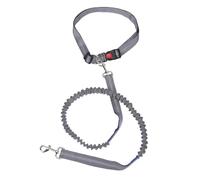 Halearo Elastic Dog Leash Bungee Rope Leash，with Shock Absorbing Cushion Zone Anti Pull Lock Reflective Strips and D for Dog Walking Running Jogging (Grayish Blue)