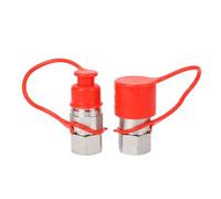 Halearo Flat Face Hydraulic Coupler High Performance 2PCS for Agricultural Fields Zinc Coating