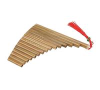 Halearo G Key Pan Flute 15 Pipes Bamboo Traditional Chinese Musical Instrument for Beginners and Students Natural Color (Left Hand)