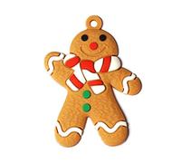 Halearo Gingerbread Man Ornaments, Cute PVC Rubber Decorations for Christmas Tree, 6PCS Holiday Decor for Home and Office, 6 * 4.5cm (Brown)