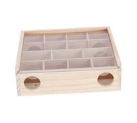 Halearo Hamster Maze Interactive Pet Toy for Small Pets Natural Wood and Acrylic Glass 25x25x7cm 1 Unit