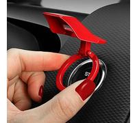 Halearo Ignition Key Switch Cover, Compact Zinc Alloy Engine Start Stop Button Cover for Most Cars, 5x4cm, Smooth Corners