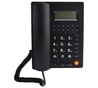 Halearo L019 3 Large Button Desktop Caller ID Corded Telephone for Elderly in Office and Home, ABS Black