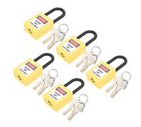 Halearo Lockout Lock Security Padlock Resistant to High Temperature and Impact for Industrial Site Nylon 5 Sets (Yellow)