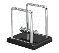 Halearo Metal Balance Pendulum Ball Physics Science Toy for Stress Relief Office Desk Decor Black (Black bottom)