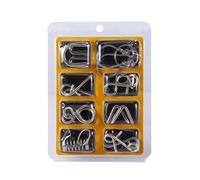 Halearo Metal Brain Teaser Puzzles, 8 Piece Set, High Carbon Steel