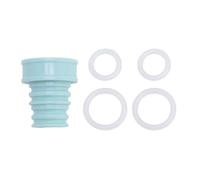 Halearo Portable Bottle Shower Spray Head Compatible with Every Bottle Adjustable Water Pressure for Camping Travel Bathroom Hand Washing Hair with 4 Rubber Rings (Mint Green)