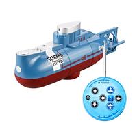 Halearo RC Submarine 6 Channel Remote Control Underwater Ship Toy Mini Submersible Boat with Auto Water Start, Dual Lights, USB Charging, Diving and Surfacing (Blue)