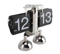Halearo Retro Folding Digital Clock Elegant Mechanical Battery Operated Clock for Home and Office Decoration 304 Stainless Steel 17cm (Black)