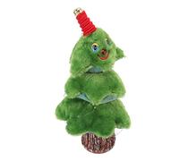 Halearo Singing Dancing Plush Christmas Tree 8 Songs Light-up Xmas Toy for Holiday Cheer 18x18x37cm (Dancing Stump Christmas Tree)