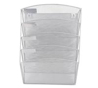 Halearo Sturdy Iron Wall File Organizer with 5 Tiers, Hanging Rack for Literature and Mail, Space-saving Solution for Home Office