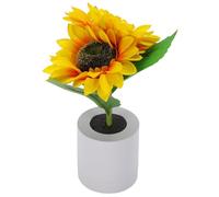 Halearo Sunflower LED Night Light Rechargeable Artificial Flower Lamp with 2 Light Modes 600mAh Battery USB Charging for Bedroom Living Room Office Decor
