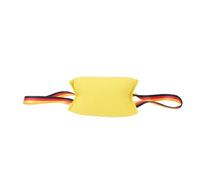 Halearo Tear Proof Dog Bite Tug Toy, Lightweight Stuffless Puppy Training Bite Pillow with Reinforced Hand Strap for Outdoor Tug Drop Fetch (Yellow)