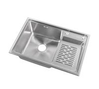 Halearo Top Mount Stainless Steel Kitchen Sink, Heavy Duty Single Bowl Utility Sink for Laundry Room, 68x45cm, 304 Stainless Steel