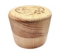 Halearo Wooden Pet Memorial Box with Print Engraved for Storing Ashes Hair Keepsake Compact 2.1x1.5 Inch Remembrance Urn (Original Wood)