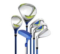 Halearo Youth Complete Club Set Easy-to-Use Clubs with Protective Headcovers, Lightweight Design for Youth Golfers (Blue Green Left Hand 95-115cm)