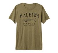 Haleiwa Hawaii Vintage Shark Black Art Outline Premium T-Shirt