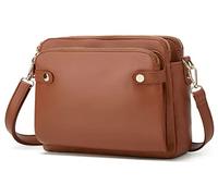 Halemet Crossbody Bags for Women Three-Layer Shoulder Bag Vegan Leather Multiple Compartments Handbag Purses Satchel Hobo Clutch 2024, Brown