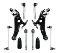 HALEQP 12 PCS Front Lower Suspension Kit Control Arm Ball Joint Sway Bar Stabilizer Link Outer & Inner Tie Rod Bellows Replacement For 2008-2019 Toyota Highlander Venza and Lexus RX350 RX450H