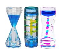 Haletia 3 Pack Liquid Sensory Timer Toy Liquid Motion Bubble Timer Color Lava Lamp Fidget Hourglass Toy for Autism, Sensory Needs, ADHD, Calming Stress Relief (D)