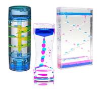 Haletia 3 Pack Liquid Sensory Timer Toy Liquid Motion Bubble Timer Color Lava Lamp Fidget Hourglass Toy for Autism, Sensory Needs, ADHD, Calming Stress Relief (F)