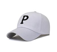 Haletia Letter P Baseball Cap,Summer Cap for Men Women Personalized Casual Alphabet Baseball Cap Trucker Hat Sun Cap (White)