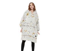 Haletia USB Electric Heated Hoodie Blanket Oversized Ultra Soft Warm Sherpa Lined Fleece Throw Hoodie Blanket Wearable for Women and Men (Light Grey)