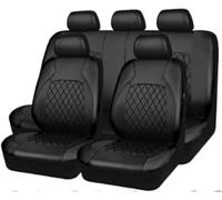HALEUP Car Seat Cover Sets for Hyundai Ioniq (2017-2022), Waterproof Leather Car Seat Protector Removable Auto Seat Cushions, D-black