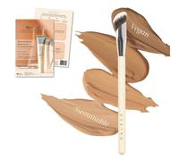 HALEYS Concealer Brush VEGAN+CRUELTY-FREE, Sustainable Wood, Vegan Bristles for Airbrushed Finish, For Creams,Liquids, Powder, Streak-free, Perfect Blending, Buffs, Smooths with Control, Special shape