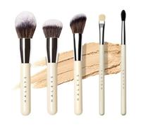 HALEYS Makeup Brush Set 5 pcs: Soft, Streak-free, Perfect Blending, Buff, Blurs and Smooth, Premium Luxury Vegan Bristles, For Liquid, Cream or Powder, Vegan, Cruelty-free, Sustainable Wood