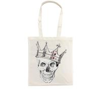 Half a Doney King Skull Tote Bag, 100% Cotton, 38 x 42cm, Printed on Both Sides, Unisex Shopping Bag