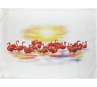 Half a Donkey A Flamboyance of Flamingos large cotton tea towel