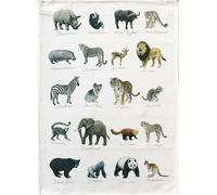 Half a Donkey A world of wildlife large cotton tea towel