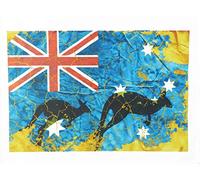 Half a Donkey Australia - Flag and Kangaroos- Large Cotton Tea Towel