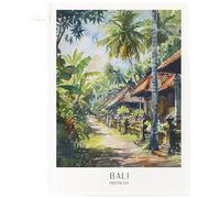 Half a Donkey Bali Indonesia Cotton Tea Towel - Tropical Island Art Kitchen Décor