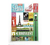 Half a Donkey Bonjour Paris Ooh lala! - Large Cotton Tea Towel
