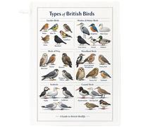 Half a Donkey British Birds cotton tea towel