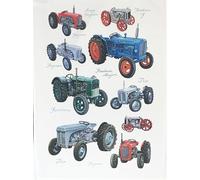 Half a Donkey Classic Tractors Collection Large Cotton Tea Towel