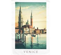 Half a Donkey Classic view of Venice large cotton tea towel