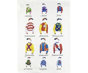 Half a Donkey Collection of Horse Riding Silks Large Cotton Tea Towel
