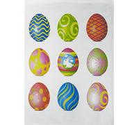 Half a Donkey Colourful Easter Egg Design Large Cotton Tea Towel