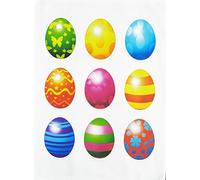 Half a Donkey Colourful Easter Egg Design Large Cotton Tea Towel