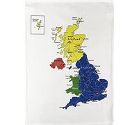 Half a Donkey Colourful Map of the British Isles and Northern Ireland - large Cotton Tea Towel