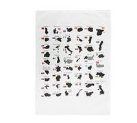 Half a Donkey Countries of Europe with borders, flags and capitals - Educational Cotton Tea Towel