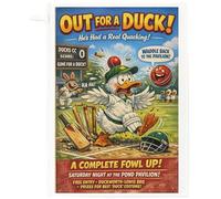 Half a Donkey Cricket Duck Tea Towel - Humorous ‘Out for a Duck’ Kitchen Towel